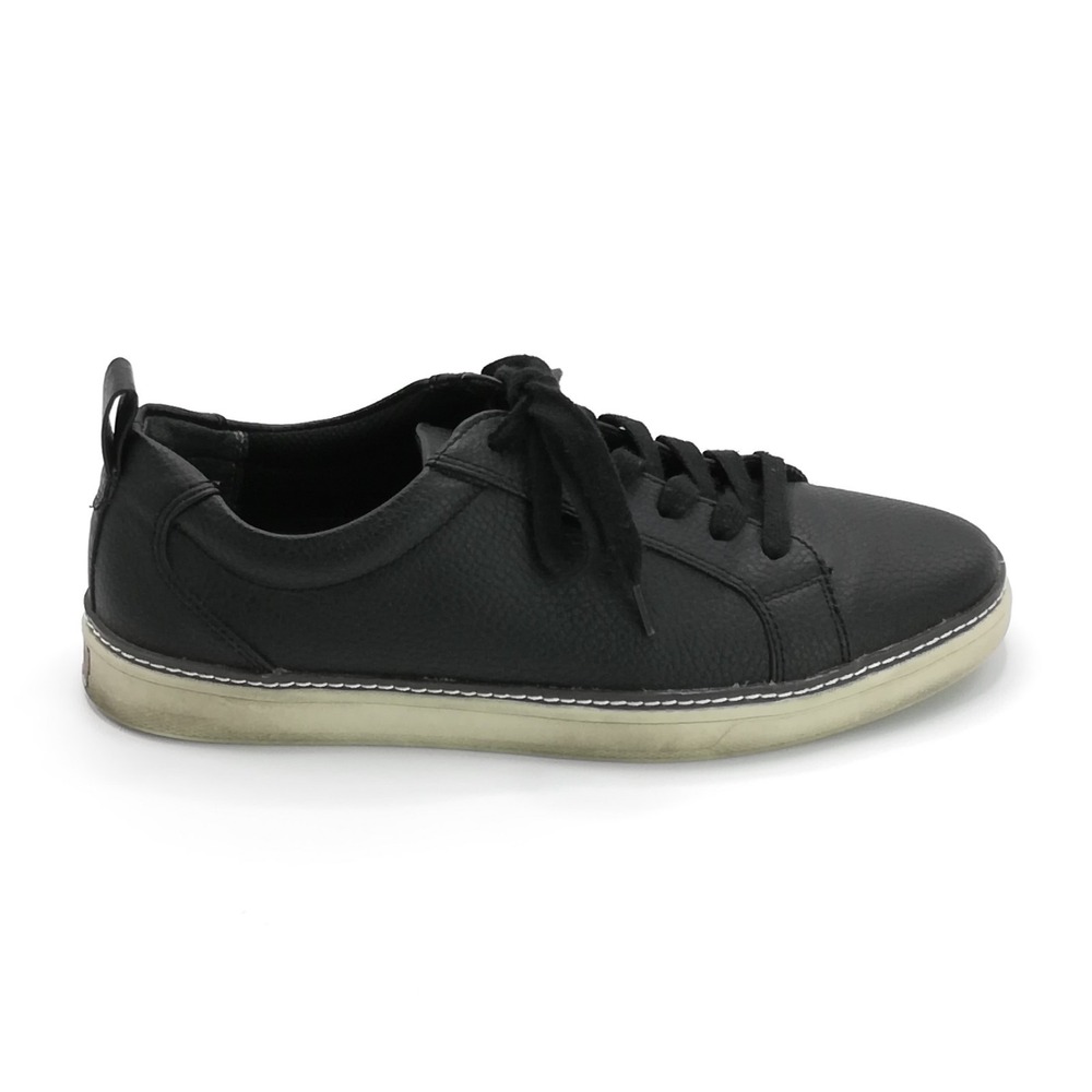 Dr. Scholls Shoes Mens Sneaker Black Leather Low Top Lace Up Execute Casual 8
